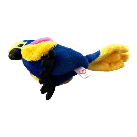 Ty Silk Beanie Babies Plush Wynnie Parrot MaCaw 6 in Tall Stuffed Animal Toy Mul - Picture 4 of 5